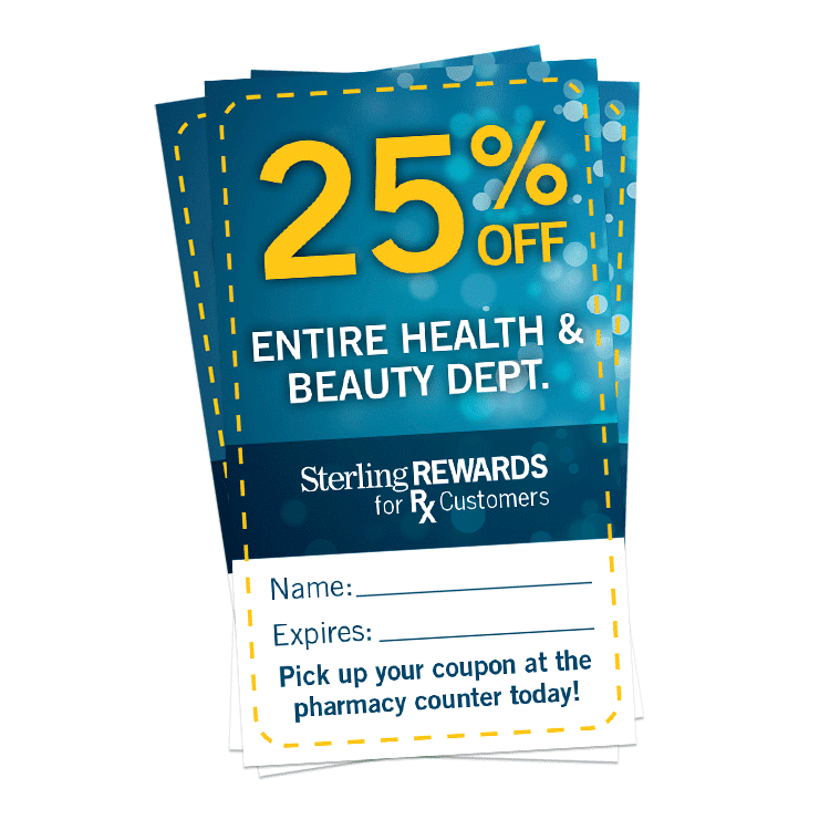 25% Off Entire Health & Beauty Dept.